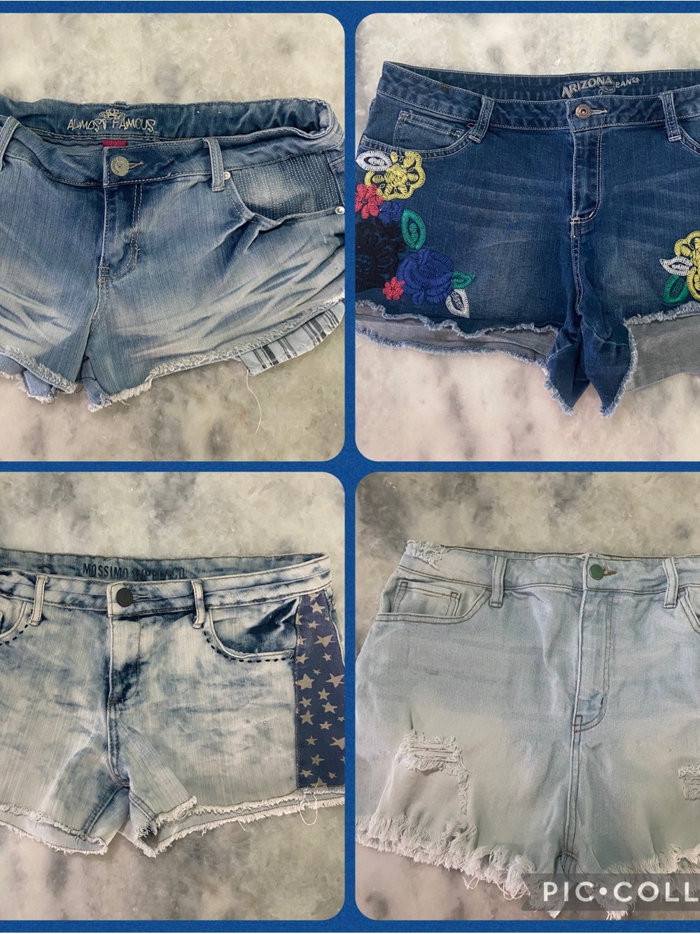 Bundle of 4—Light Wash Denim distressed Shorts Sz 17 ( women’s 16)
